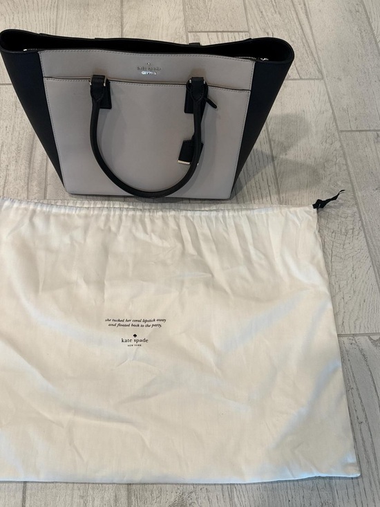 kate spade Handbags - kate spade Black and Gray Two-Tone Structured Tote Saffiano Leather
